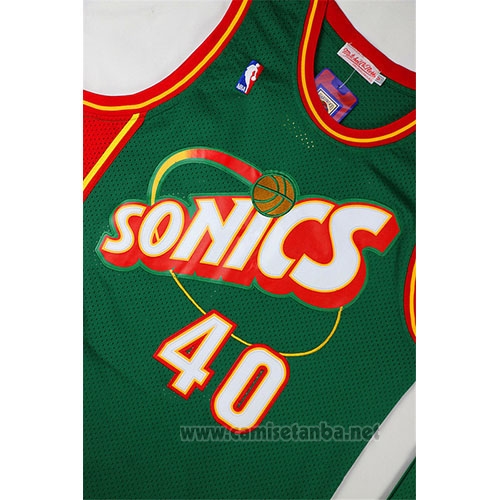 Camiseta Seattle SuperSonics Shawn Kemp #40 Historic Retro Verde